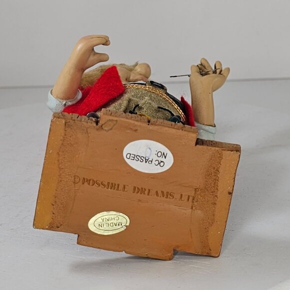 Vintage Possible Dreams Elf Figurine With Christmas Lights Red Hat Clothtique - Picture 6 of 8